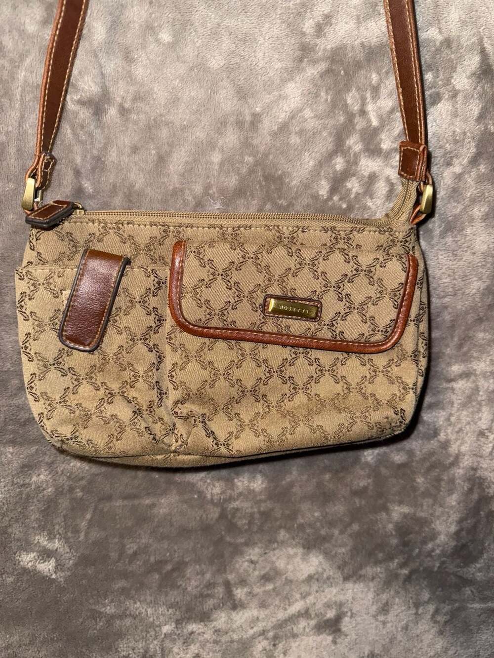 Rosetti Monogram Print Crossbody Bag with Built-in Wallet